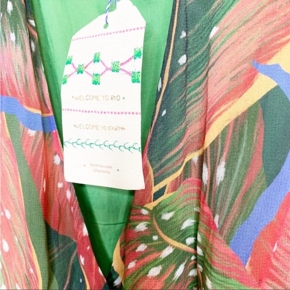 Farm Rio Sleeve V Neck Maxi Wrap Dress Size M - Picture 8 of 10